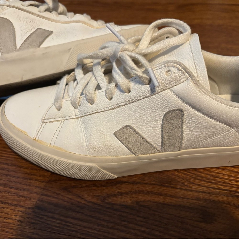 Veja White and Gray Casual Sneakers